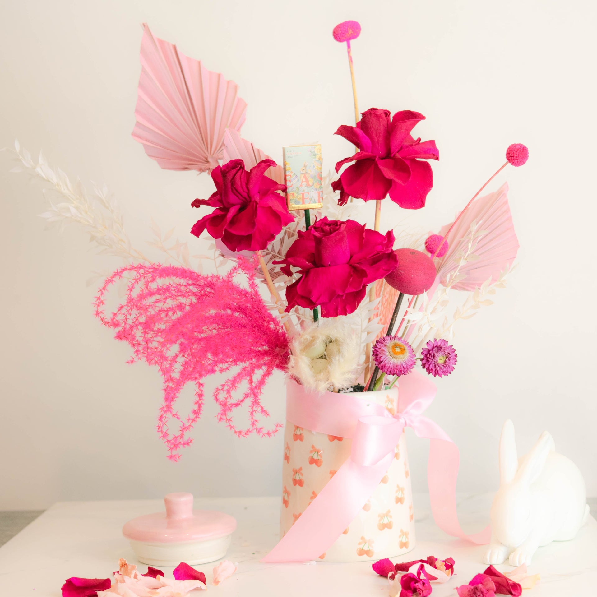 PDRY-111- ROSE WHISPERS-Dried Flower Centrepiece