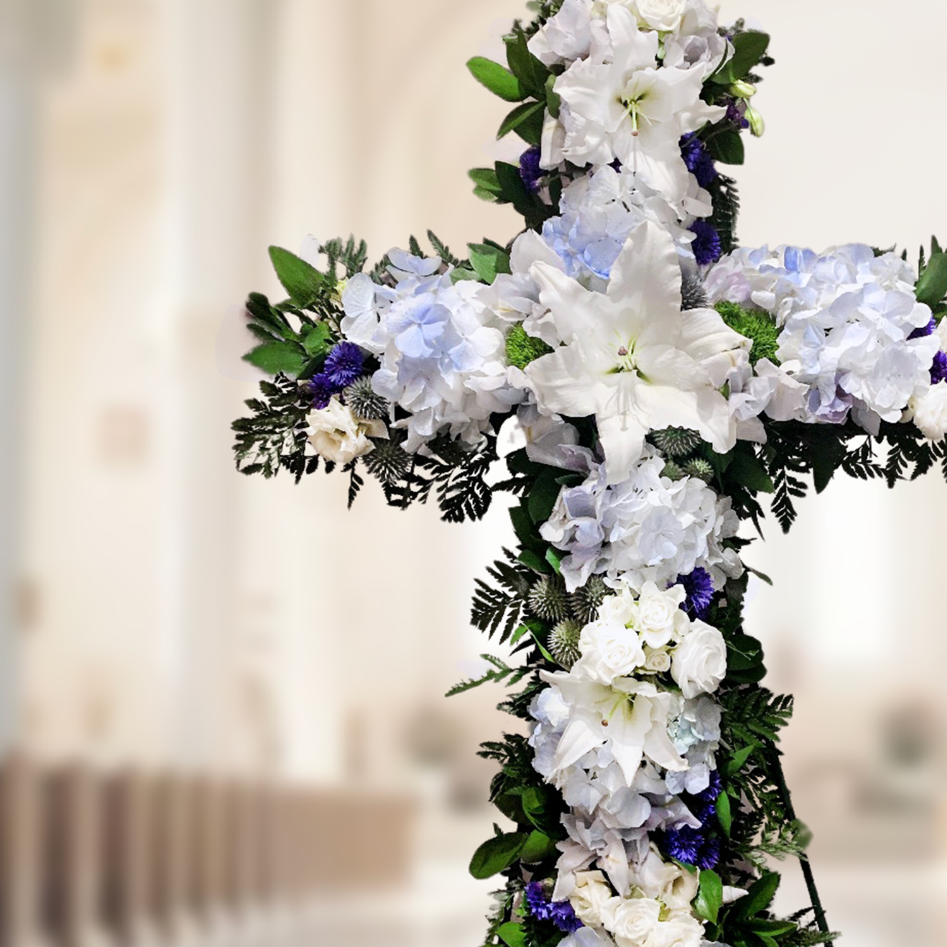 WB-673-SIREN-Funeral-Cross-Wreath-Spray