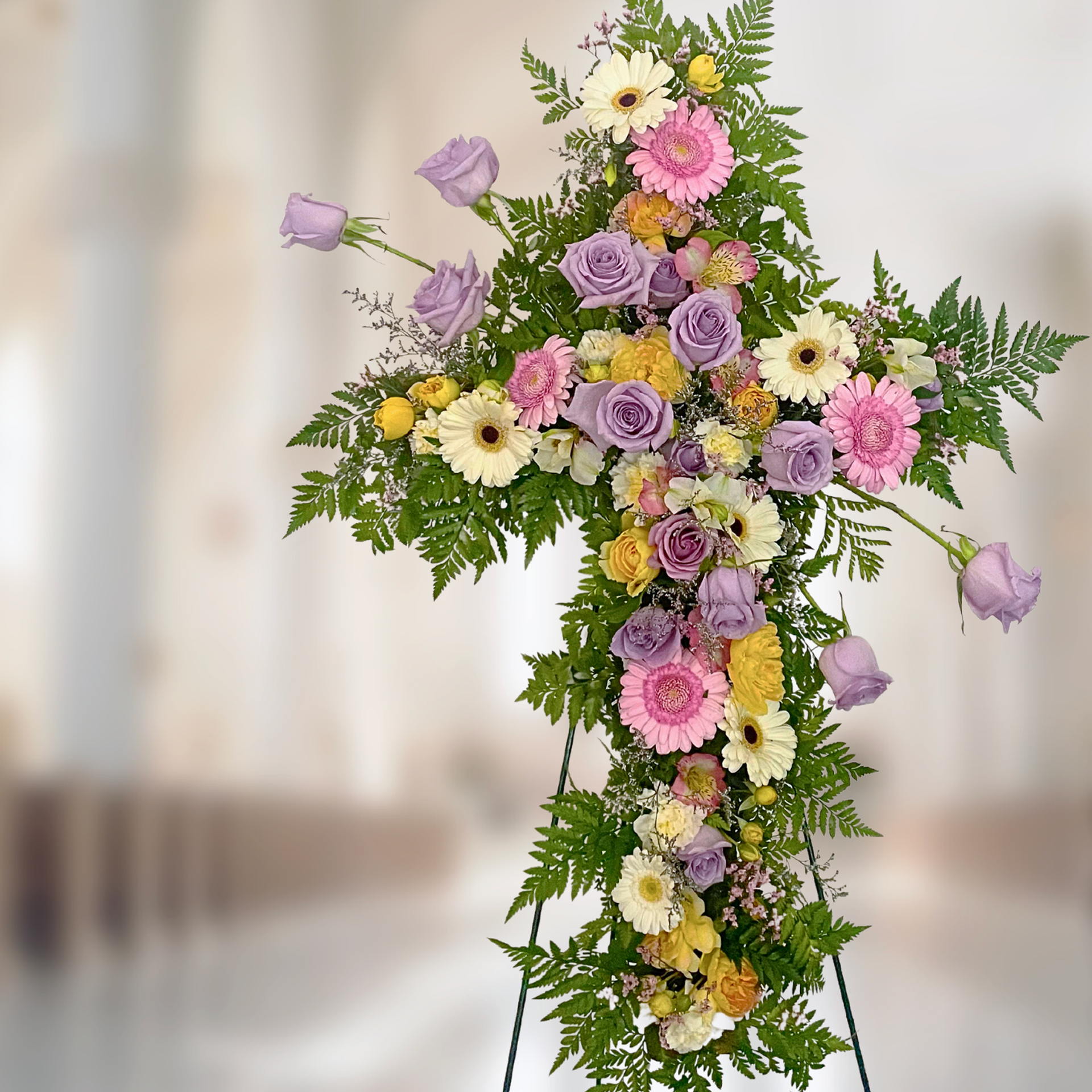 WP-580-BENIAMINO-Funeral-Cross-Wreath-Spray