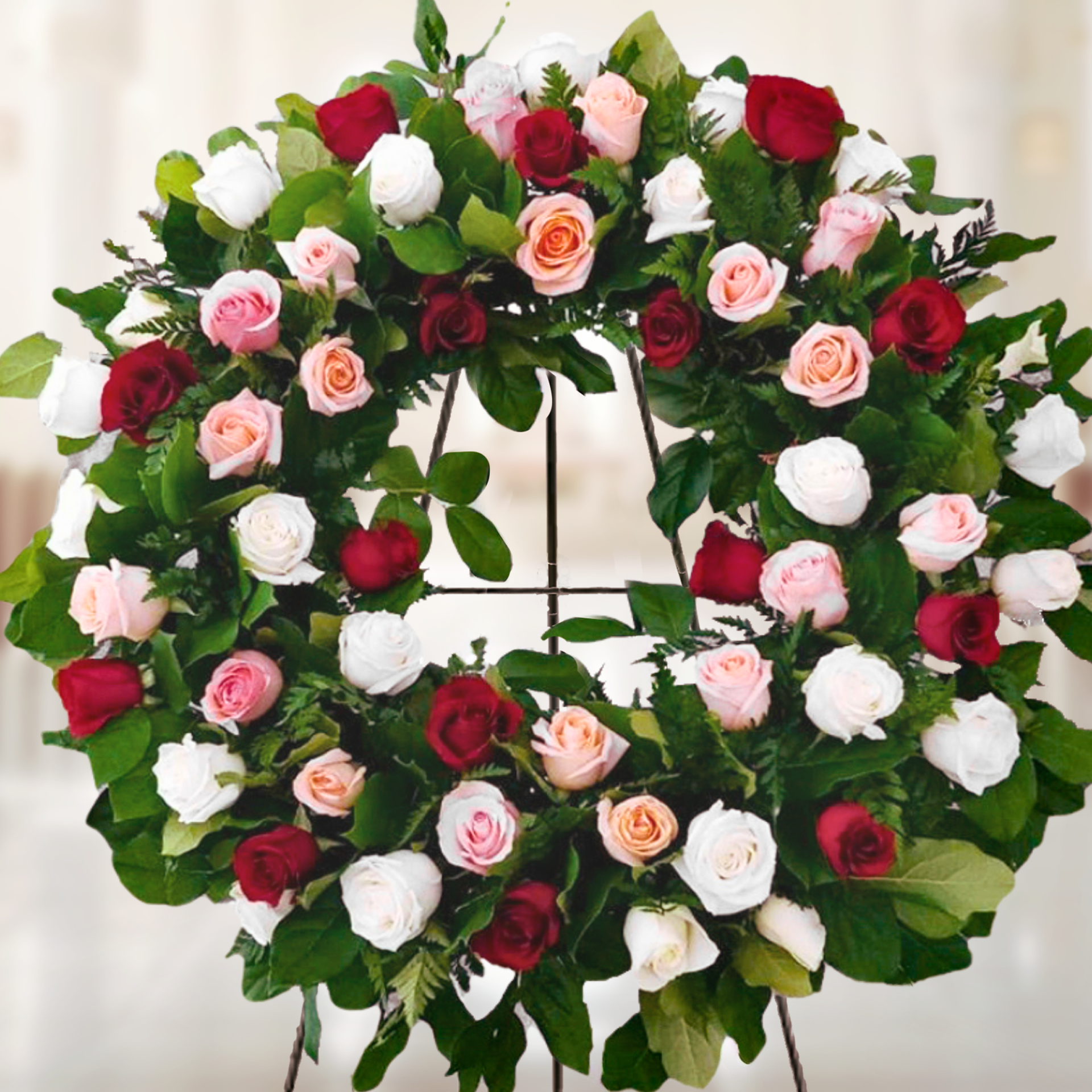 WR-460-ADA-Funeral-Round-Wreath-Spray