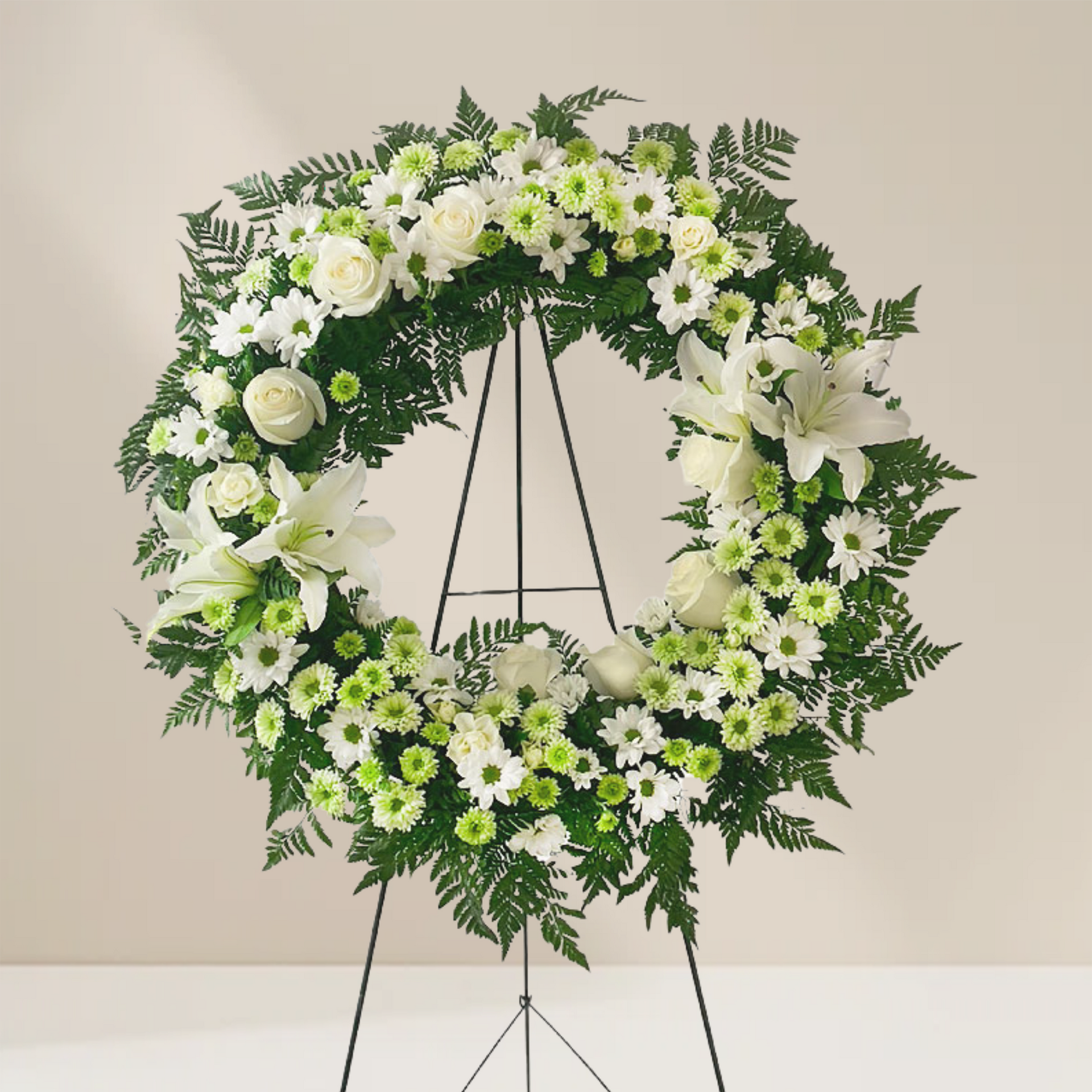 WW-336-FREYA-Funeral-Round-Wreath-Spray