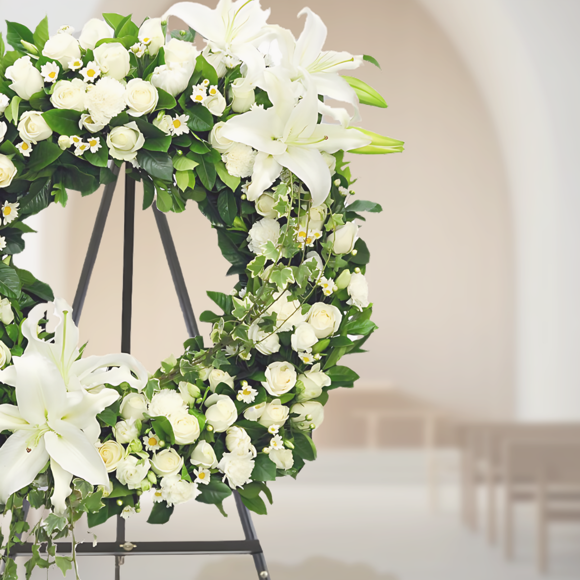 WW-337-AMESHA-Funeral-Round-Wreath-Spray