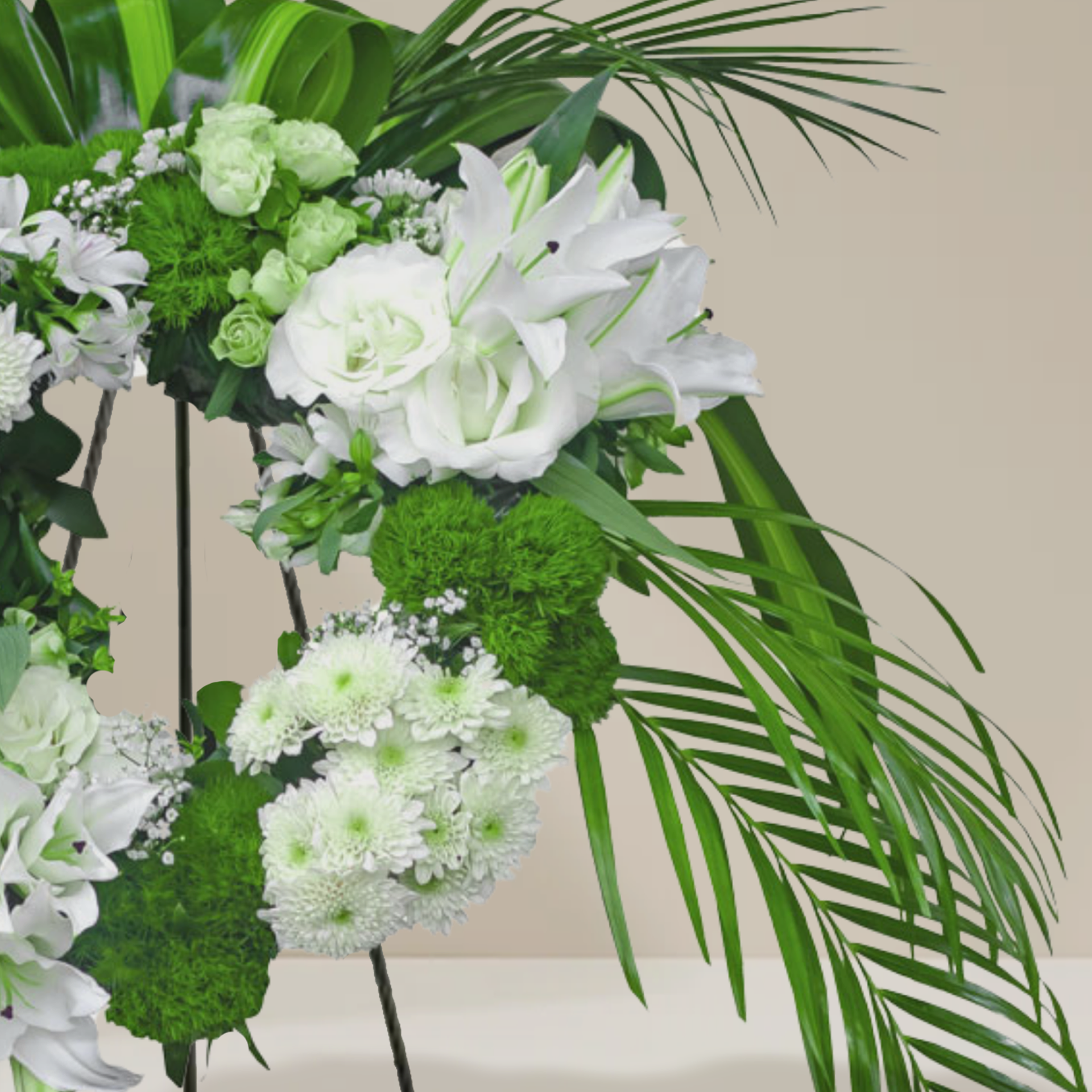 WW-356-WINGS-Funeral-Round-Wreath-Spray