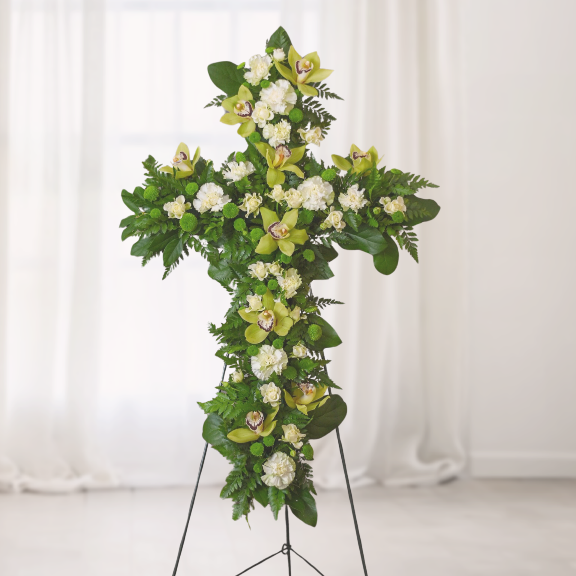 WW-368-PURE-Funeral-Cross-Wreath-Spray