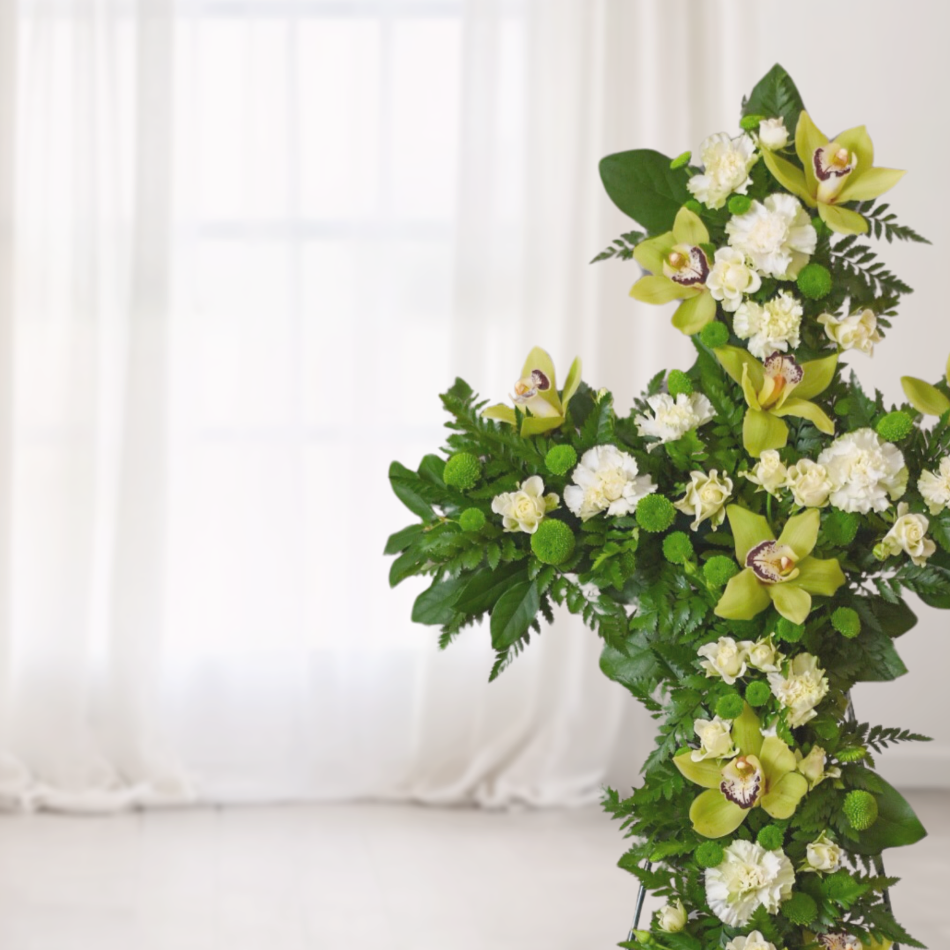 WW-368-PURE-Funeral-Cross-Wreath-Spray