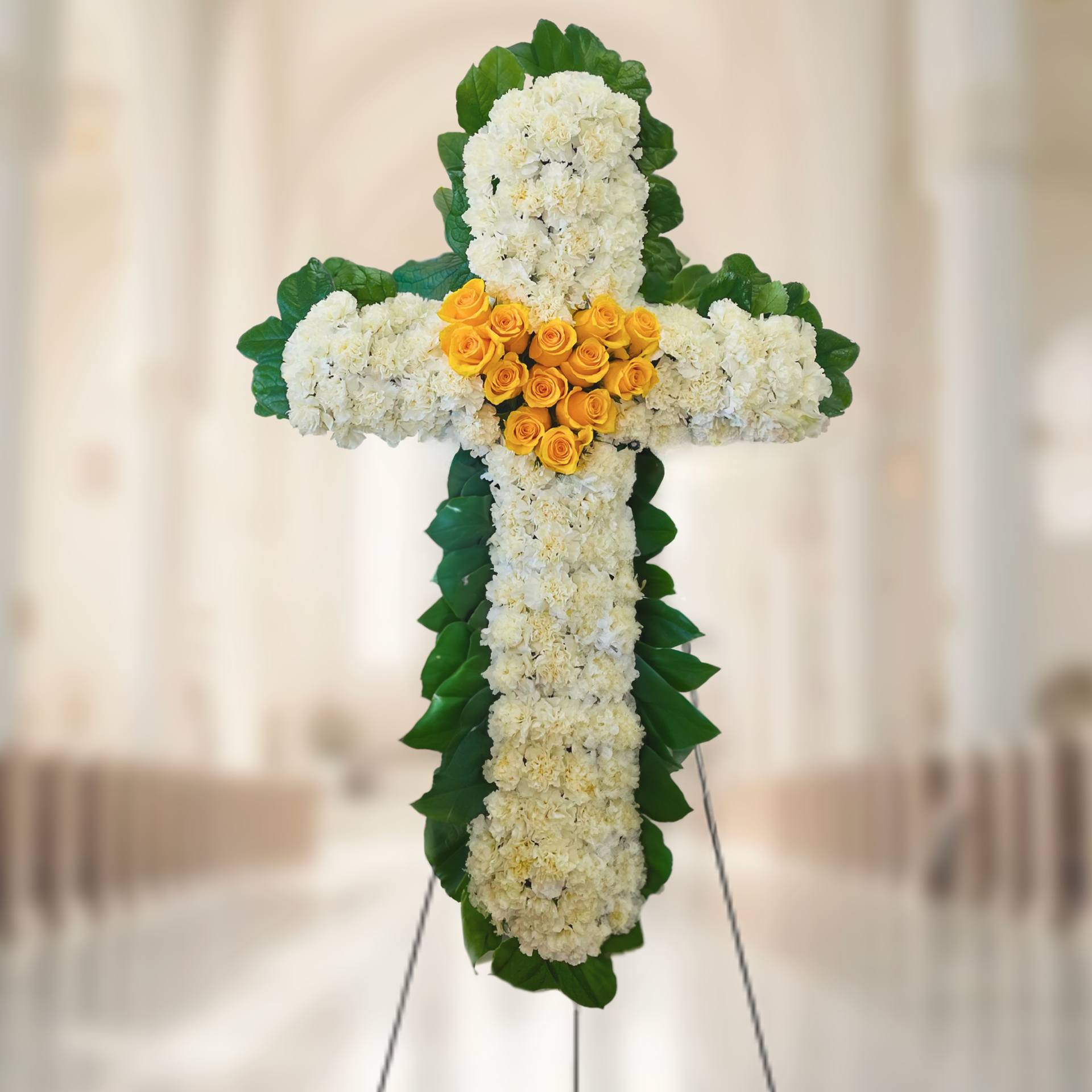 WY-791-FRESIA-Funeral-Cross-Wreath-Spray