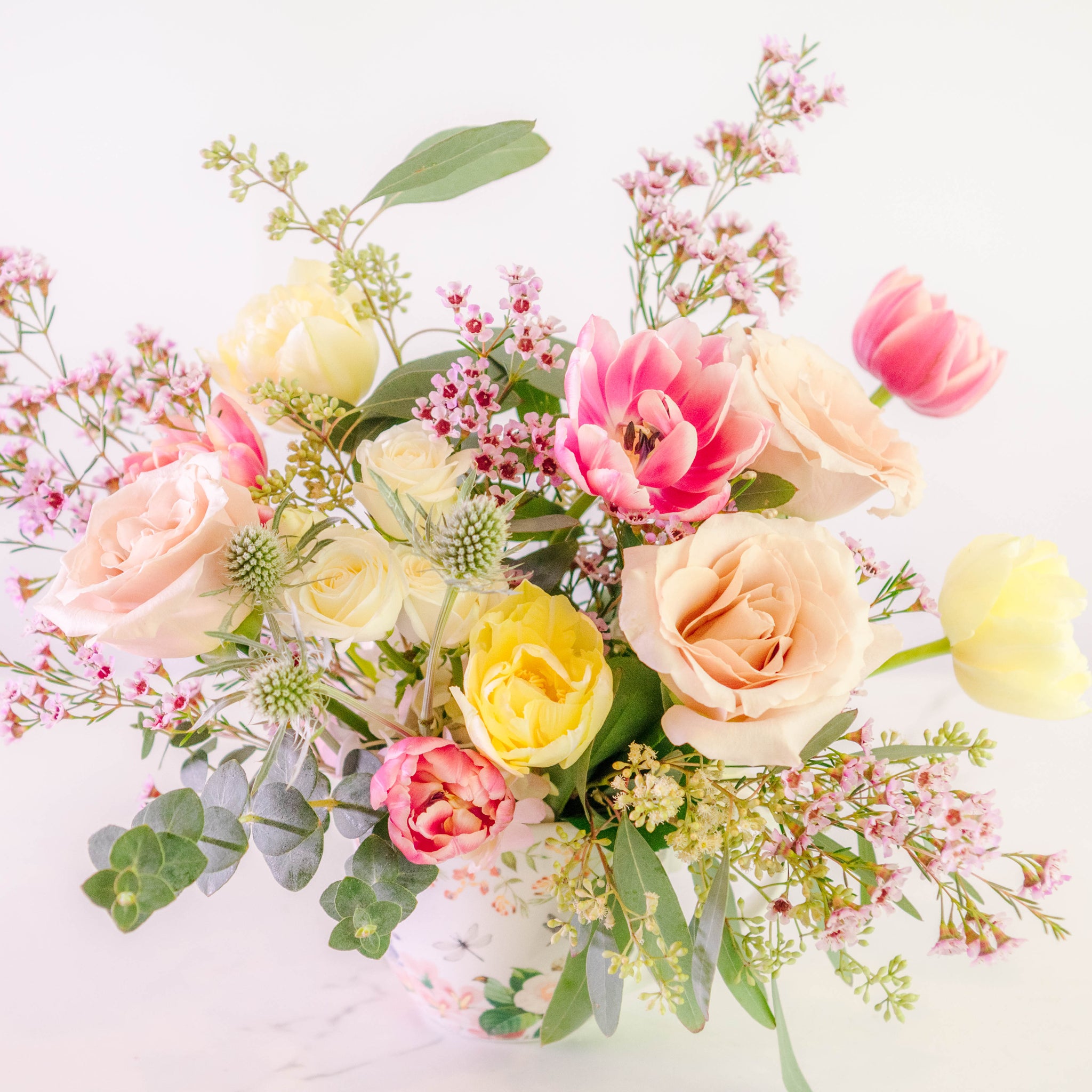 PFF-119-FLUFFY EASTER FLOWERS-Fresh Flowers Centerpiece