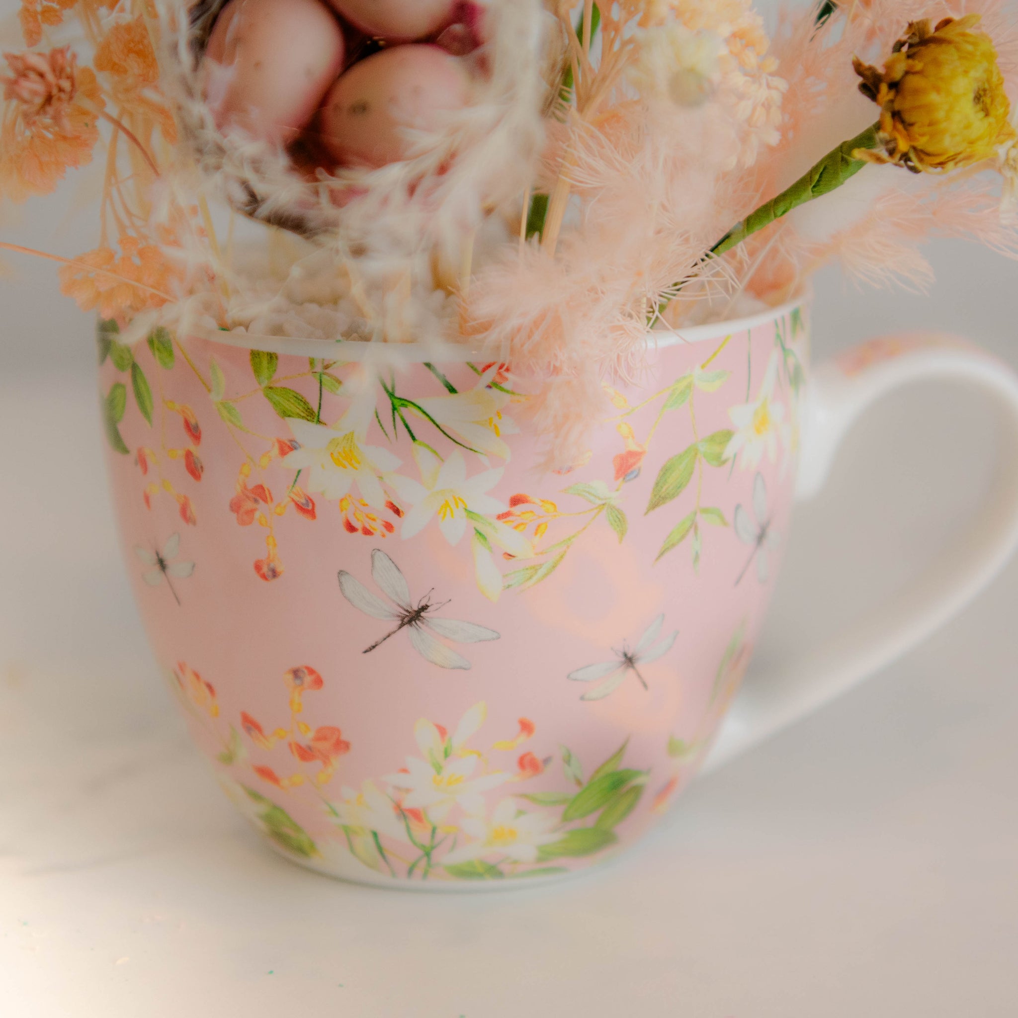 PDRY-113-SPRINGTIME & EASTER SERENITY-Dried Flower Centerpiece