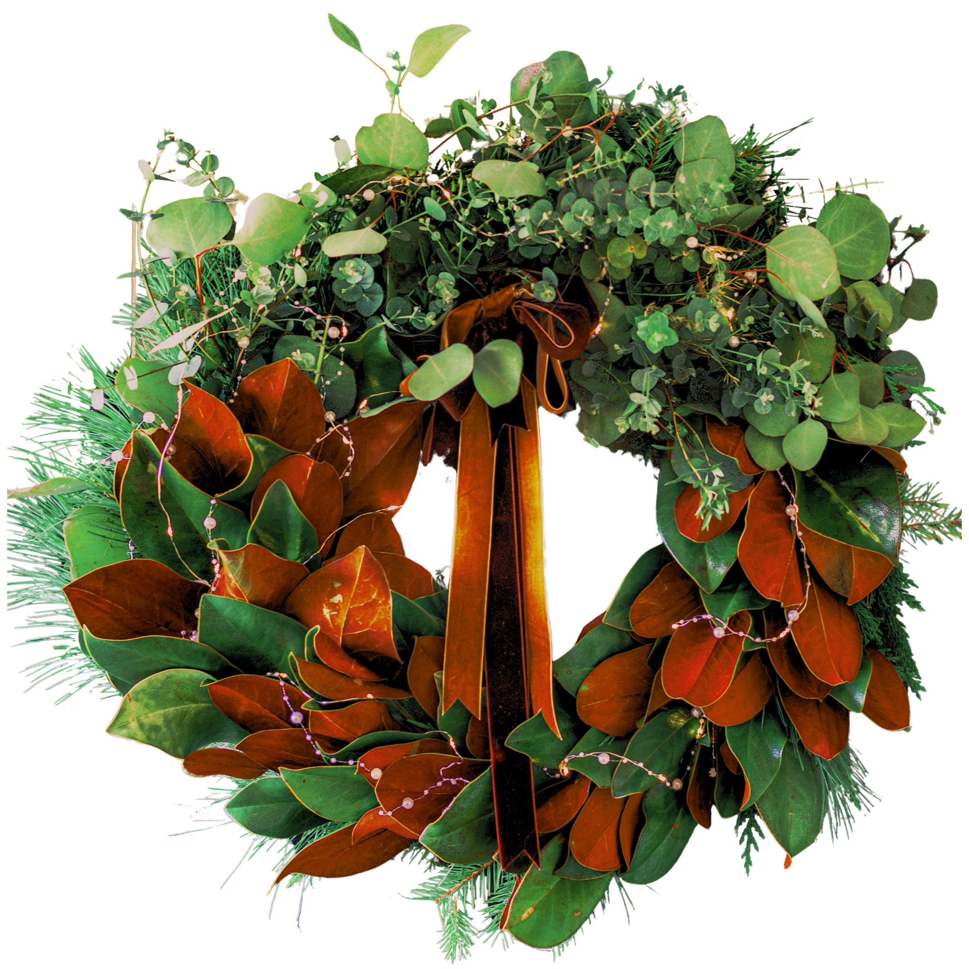 WREATH-1400-All seasons Eucalyptus and Magnolia wreath