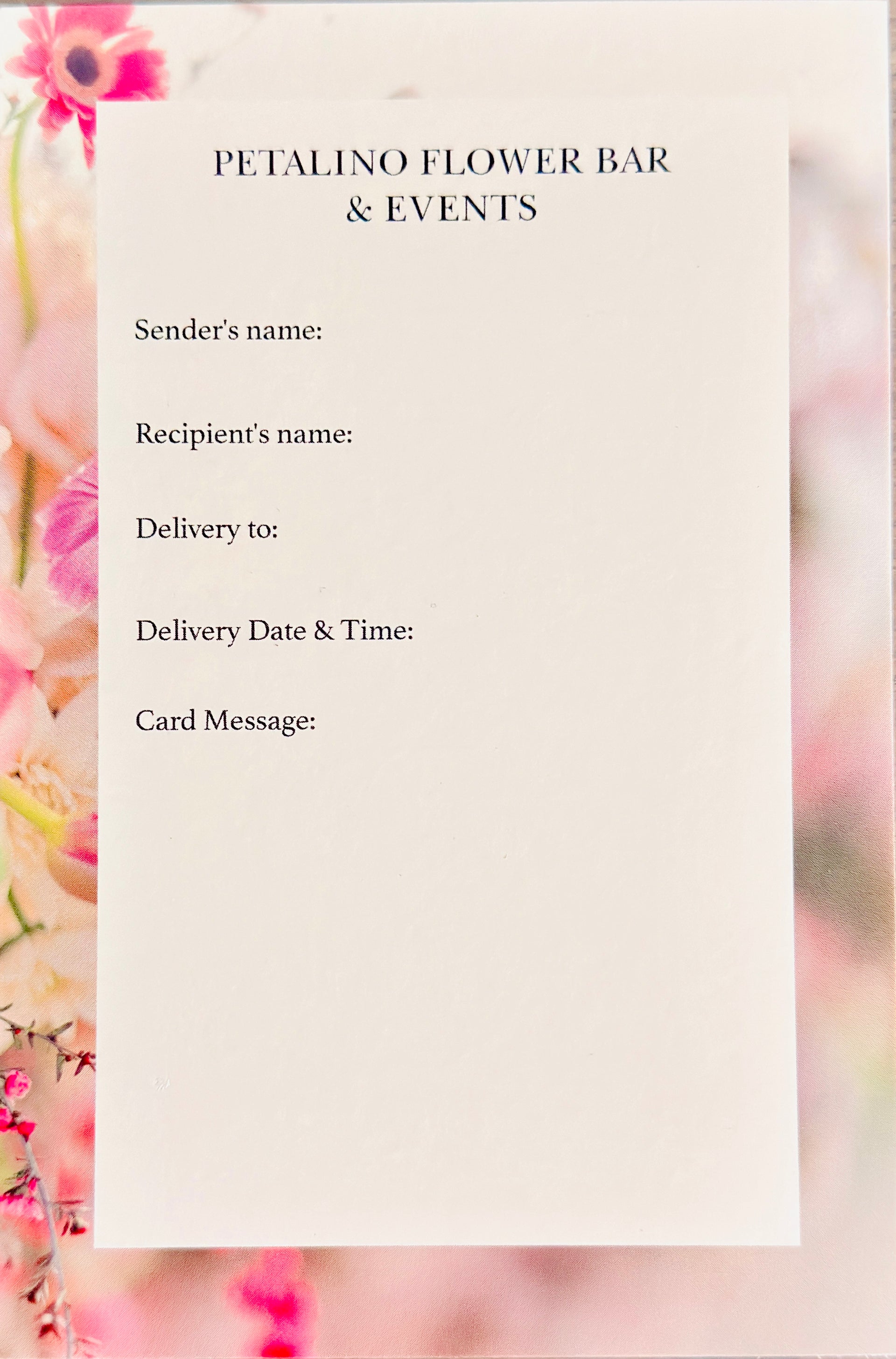 Petalino Message Card