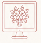 A full-page website screenshot for Petalino Funeral Home and Funeral Flower Delivery, showing service information, floral imagery, service icons, service locations, and a process diagram on a very light gray background.