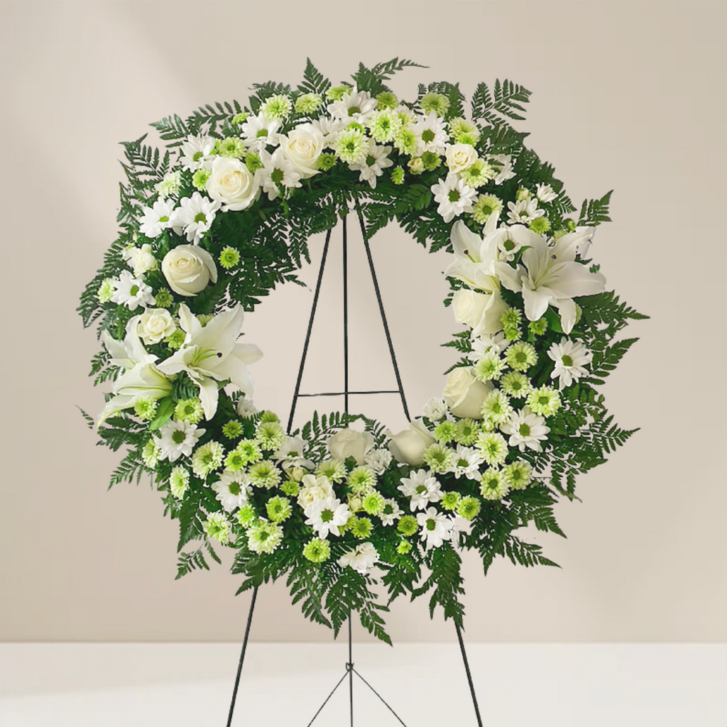 WW-336-FREYA-Funeral-Round-Wreath-Spray