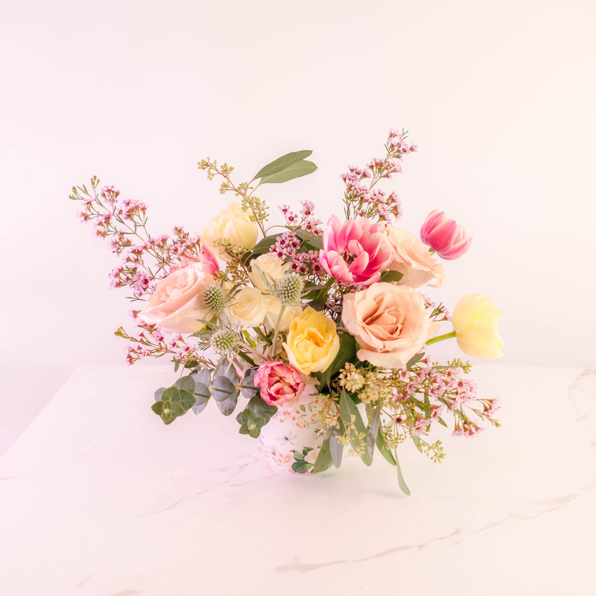 PFF-119-FLUFFY EASTER FLOWERS-Fresh Flowers Centerpiece