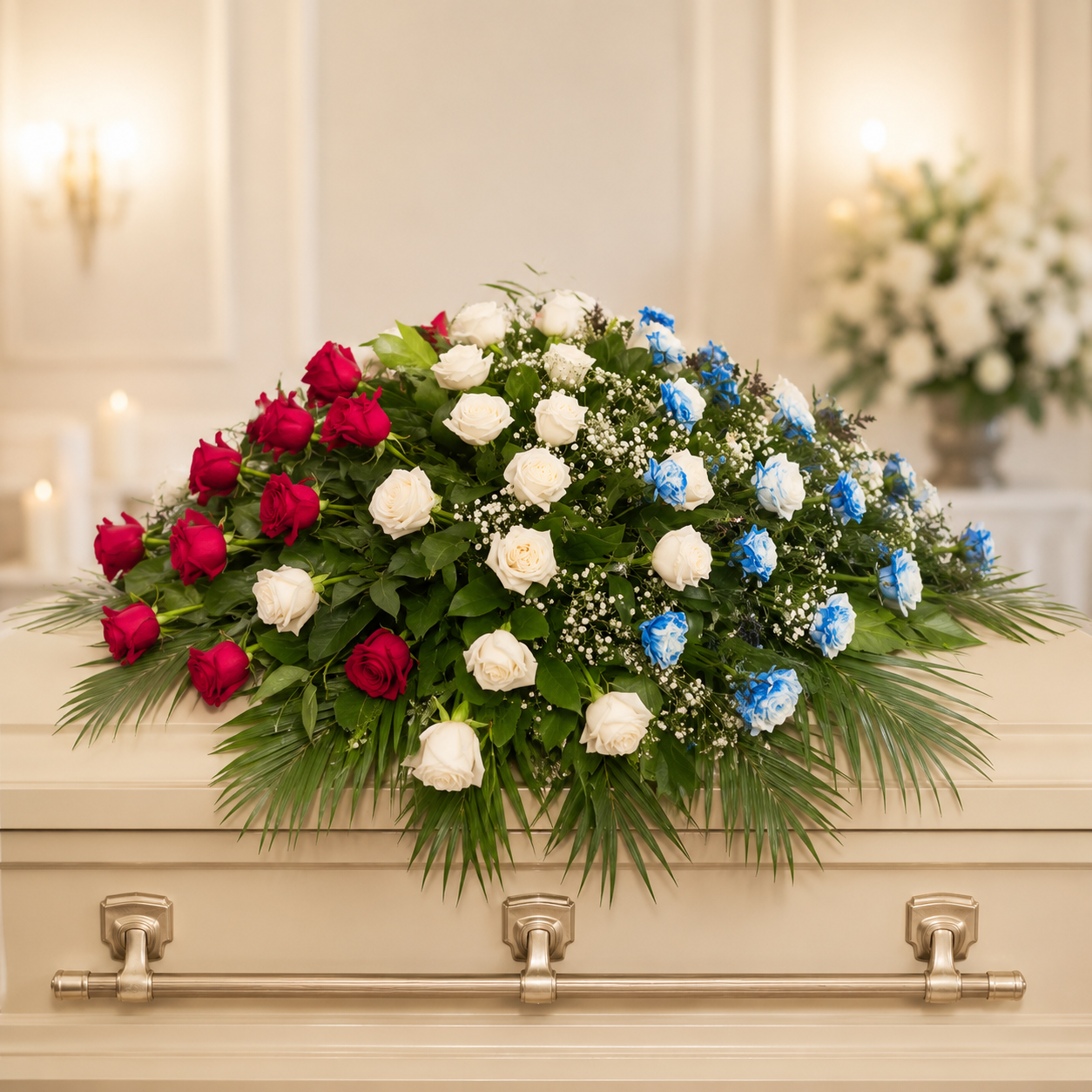 WR-485-FLAG(B,R&W)-Funeral-Casket-Spray