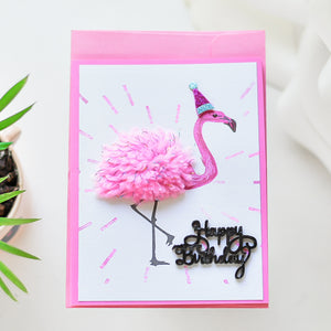 Happy Birthday- Flamingo -  Petalino Handmade Cards