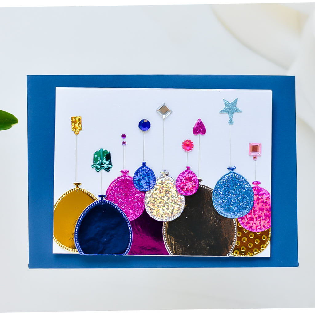 Happy Birthday- Colourful Balloons- Petalino Handmade Cards