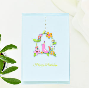 Happy Birthday- Colourful bird -  Petalino Handmade Cards