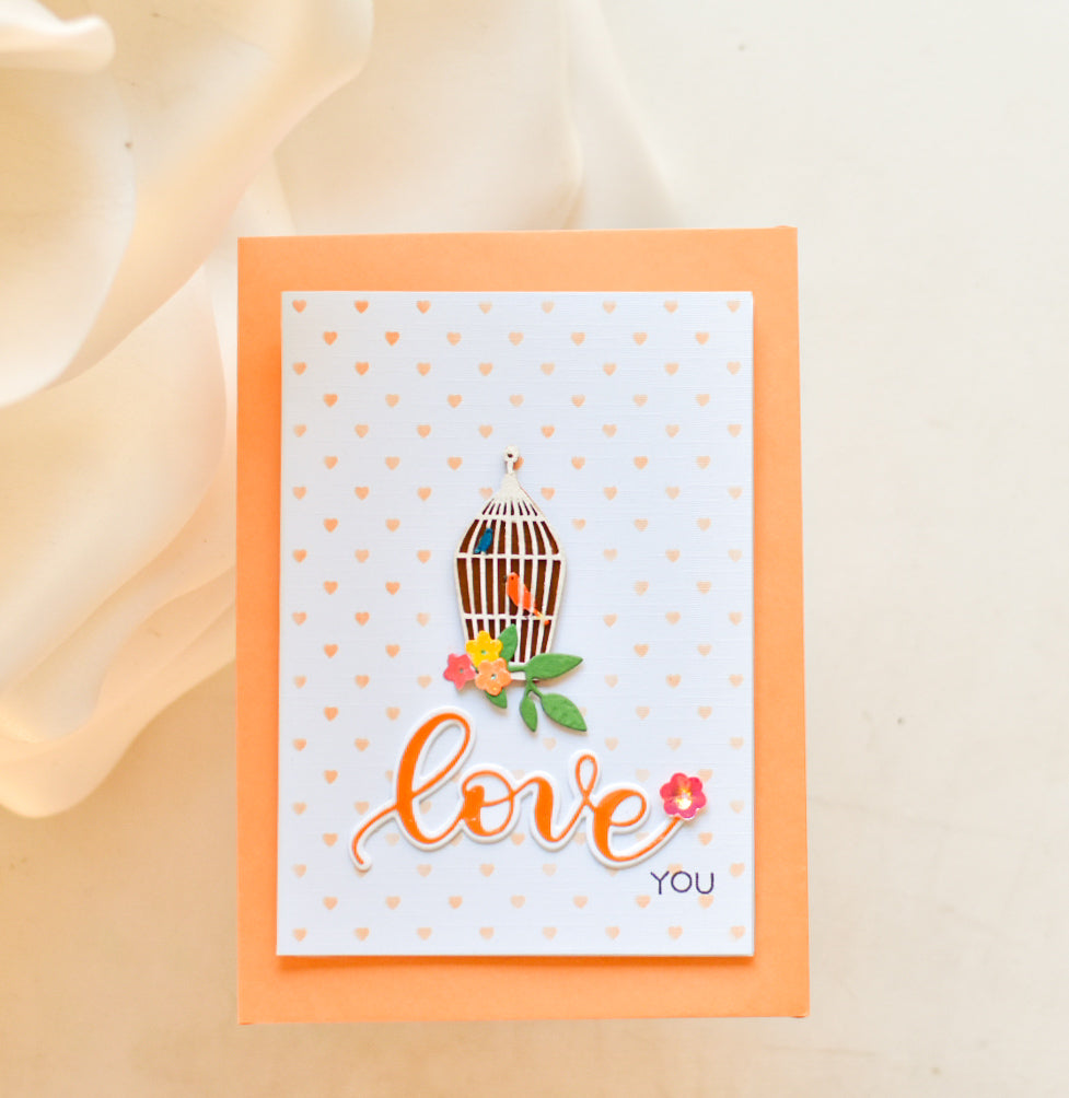 Love you - Bird - Yellow - Petalino Handmade Cards