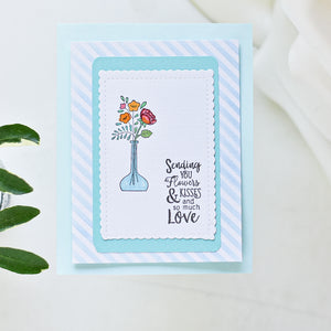 Sending you flowers & kissed and so much love- Petalino Handmade Cards