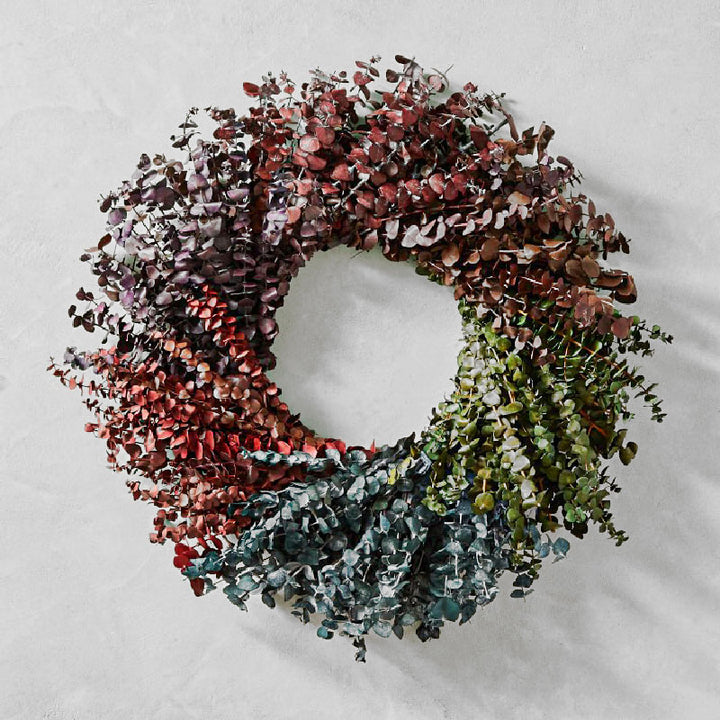 XMAS-1309 All seasons tinted eucalyptus baby blue wreath Petalino Flower Bar & Events