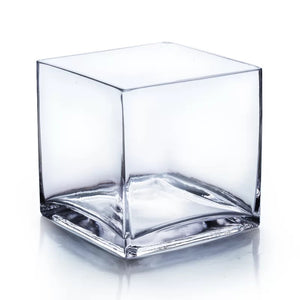 Add a Glass 5x5” square vase Petalino Flower Bar & Events